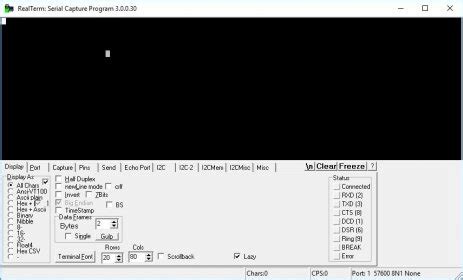 Realterm Download Terminal tool for debugging.