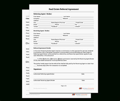 Realtor Referral Form Free Download Referralexchange