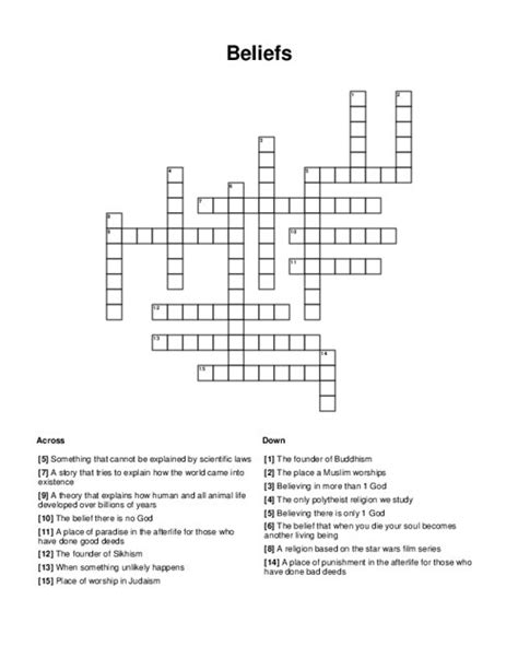 Reason for an action or belief crossword clue. The Crossword Solver found 30 answers to "reason for an action or a belief", 5 letters crossword clue. The Crossword Solver finds answers to classic crosswords and cryptic crossword puzzles. Enter the length or pattern for better results. Click the answer to find similar crossword clues. 