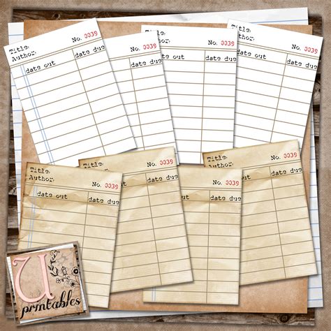 RebeccaB Designs FREE Printable Journaling Library Cards