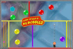Rebubbled. Welcome to the home of Bubble Struggle & Rebubbled games! In Bubble Struggle (old Bubble Trouble), one plays as a devil character dressed in a trenchcoat, yellow T-shirt and bright orange shorts. The object of the game is to destroy dangerous bubbles by splitting them into smaller components and finally destroying them all together. 
