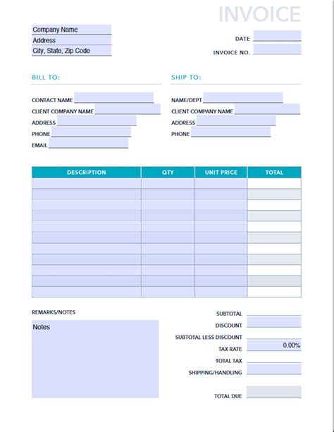 Receipt Invoice Template invoice example