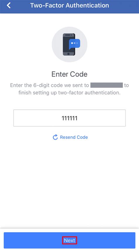 Receive a code for two-factor authentication on Facebook.