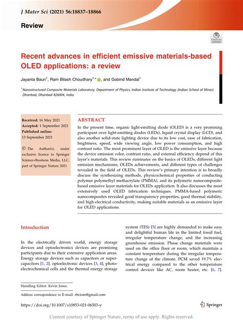 Recent advances in efficient emissive materials-based …