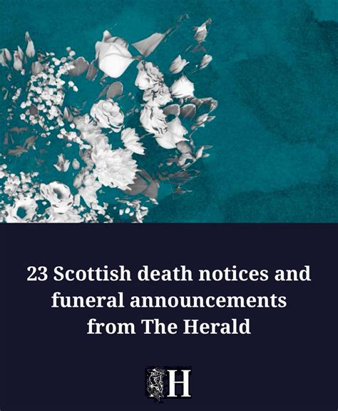 Recent death notices moray.  Every week, The Herald publishes death not...