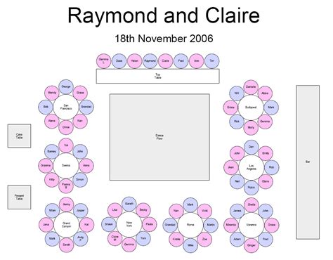 Reception Seating Chart Template