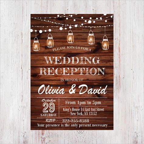 Reception only invitations. Carved Birch - Invitation with Free Response Postcard. Starting At $1.25. Finally, wedding reception-only invitations that are affordable! This pretty card, called Ever After Party, features the phrase Happily Ever After Party and details that … 