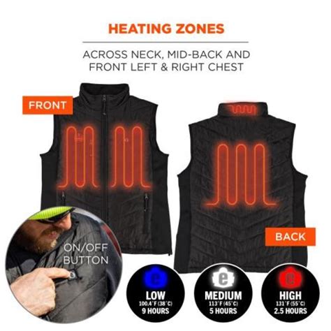 Rechargeable heated vest.  N-Ferno 6495 Rechargeable Heated Vest features a batter...