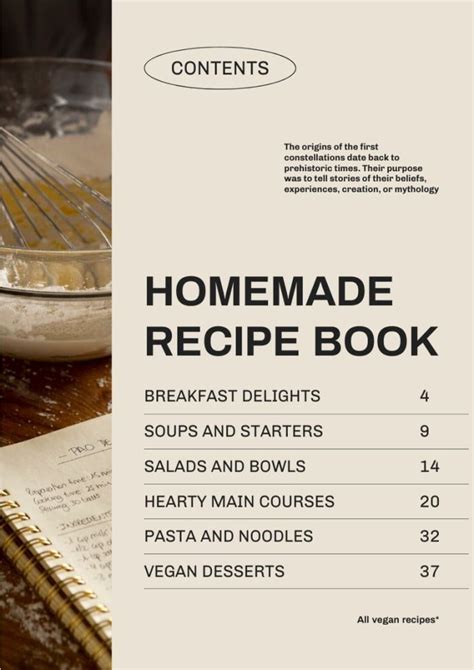 Recipe Book Table of Contents - Etsy