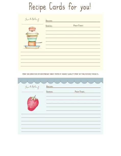 Recipe Card Templates For Word