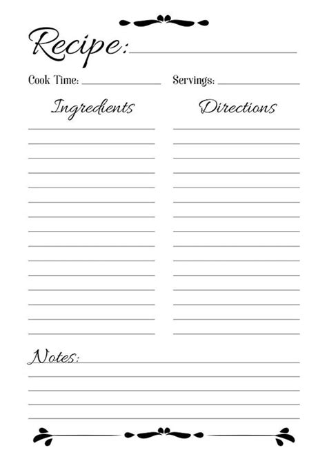 Recipe Template Flower - Etsy