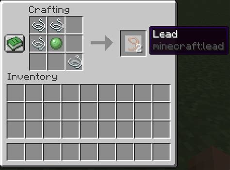 Recipe for a lead in minecraft