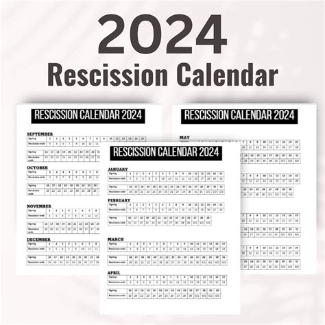 Recission Calendar Customize and Print
