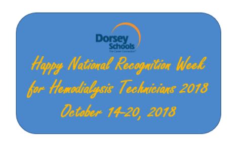 Recognition Week for Hemodialysis Technicians - Dorsey