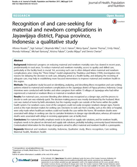 Recognition of and care-seeking for maternal and …