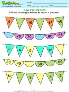 Recognize Number Patterns and Complete Them Turtle Diary Worksheet