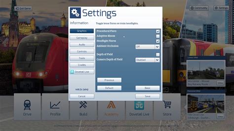 Recommended settings for ChrisTrains product in Train Simulator