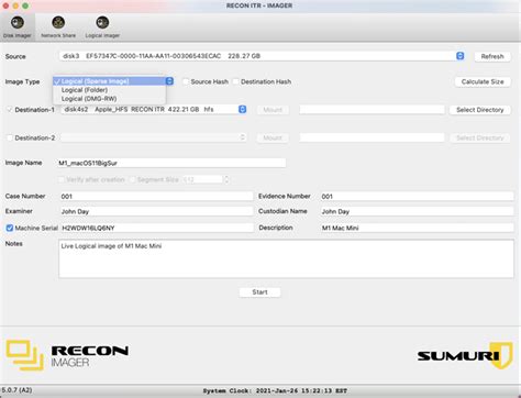 Recon imager.  The tool automatically identifies and interprets Apple RE...