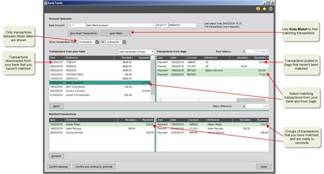 Reconcile using bank feeds - Sage