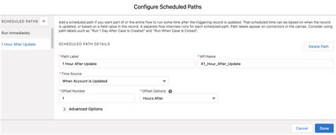 Record-triggered flow: sending an email 1 hour after a field value …