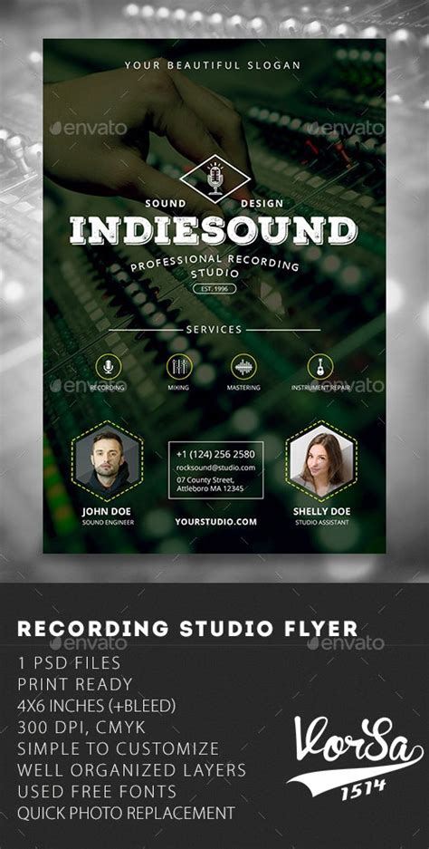 Recording Studio Flyer by VORSA GraphicRiver