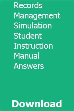 Records management simulation student instruction manual answers. - La educación plurilingüe en españa y américa.