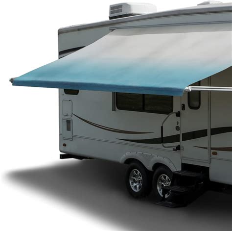 RecPro RV Awning Fabric. RecPro provides an entire line-up of RV awnings, awning replacement parts, replacement fabrics, shades, and more. The replacement fabrics are available in six colors and range from 8 feet to 22 feet. The durable vinyl material resists tears and punctures. It’s also waterproof, UV-resistant, and mildew resistant.