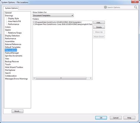 Recreating Default SolidWorks Templates
