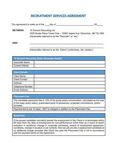 Recruitment Services Agreement Template