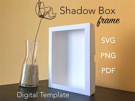 Rectangle 3D Shadow Box Frame Template SVG Silhouette Light Etsy