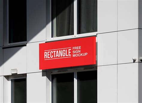 Rectangle Building Sign Mockup Free PSD Templates