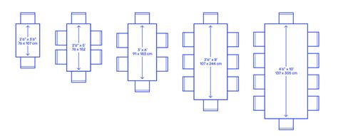 Rectangle Table Sizes Dimensions & Drawings Dimensions.com