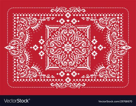 Rectangular bandana print design for rug carpet Vector Image