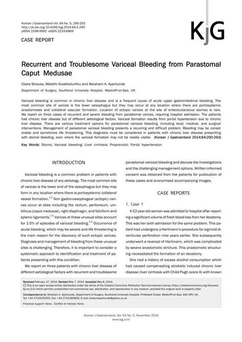 Recurrent and Troublesome Variceal Bleeding from …