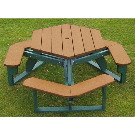 Recycled Plastic Hexagonal ADA Picnic Table Picnic Tables Upbeat …