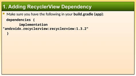 Recyclerview dependency latest version.  Social & messaging . build...