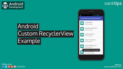 Recyclerview example. We have created a custom view ,custom adapter and custo...