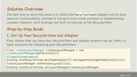 Recyclerview scroll to bottom when new item is added.  I was inserting se...