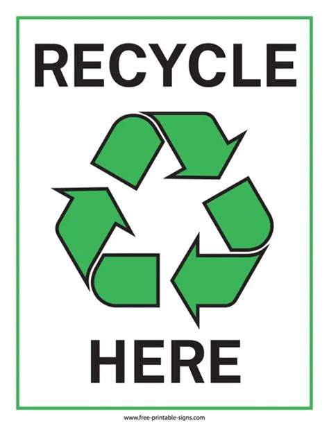 Recycling Printable Signs
