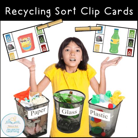 Recycling Sort Clip Cards Line upon Line Learning