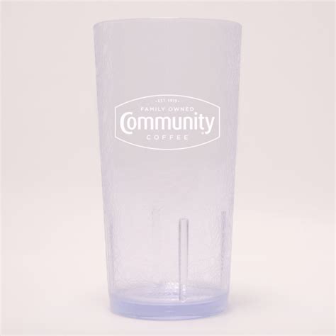 Red 24 oz Iced Tea Glass Community Coffee