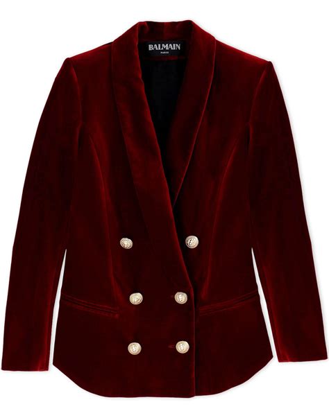 Red Balmain Blazer Etsy