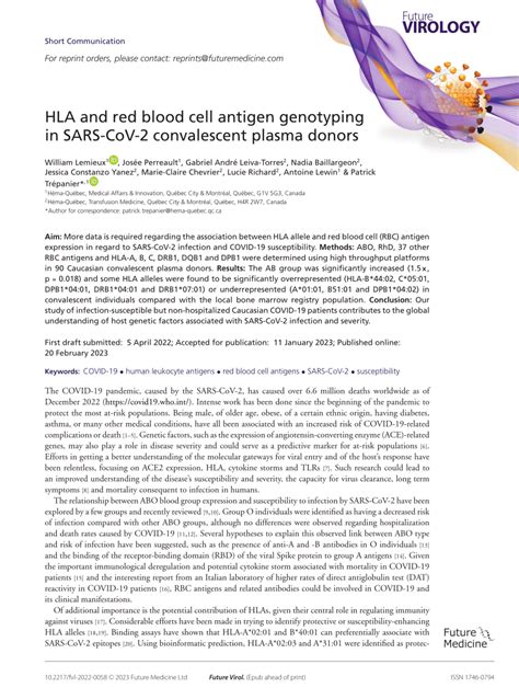 Red Blood Cell Antigen Genotyping Test Fact Sheet - ARUP Consult