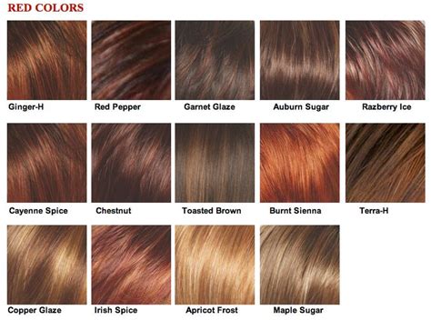 Red Brown Hair Color Chart
