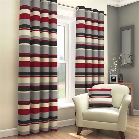 Red Cream Curtains for sale eBay