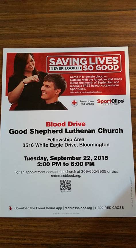 Red Cross blood drive at Good Shepard Lutheran Church