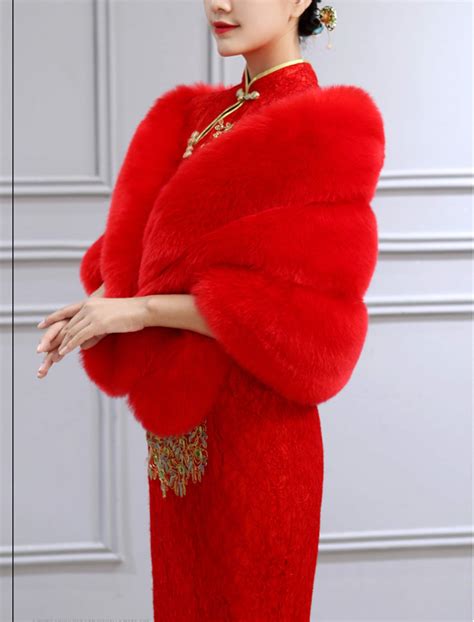 Red Faux Fur Wrap - Etsy