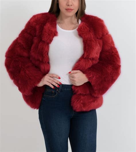 Red Fur Coat - Etsy