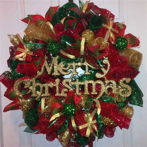 Red Green Gold Wreath - Etsy