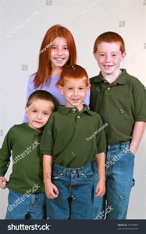 Red Head Kids Stockfoto